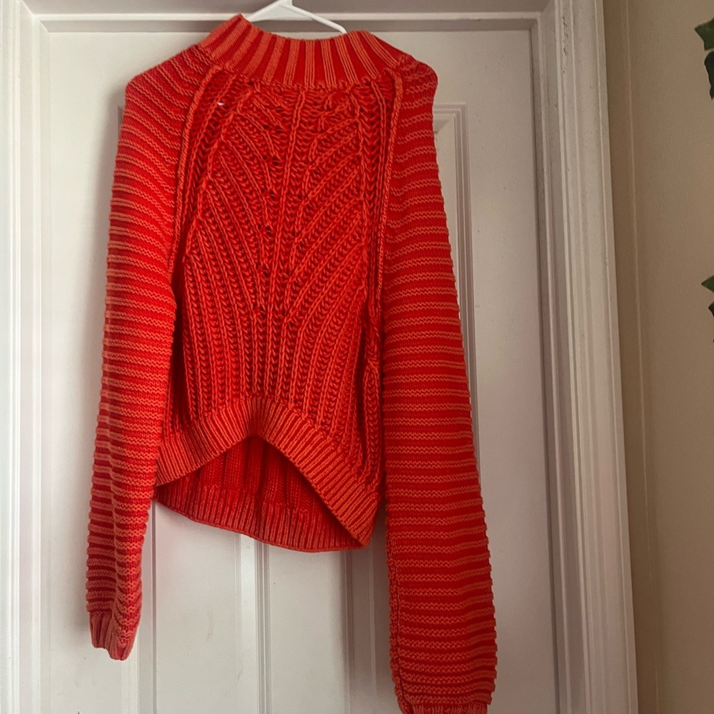 red free people sweater
